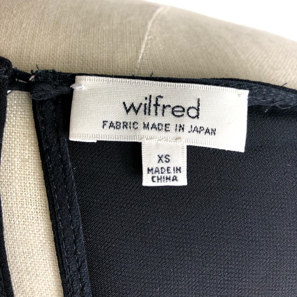 WILFRED ARITZIA Black Crepe Sleeveless Pillet Midi Dress Size XS Japanese Fabric - Picture 4 of 7